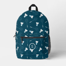 Badminton Player Shuttlecocks and Rackets Monogram