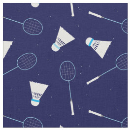 Badminton Player Shuttlecocks and Rackets Mönster Tyg