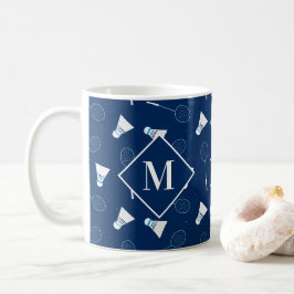 Badminton Player Shuttlecocks Mönster Moogram Kaffemugg
