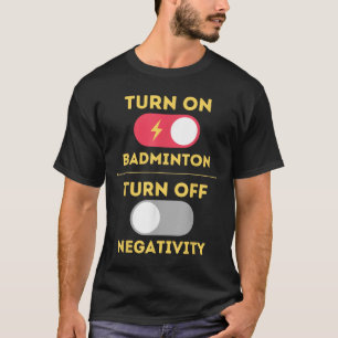 Badminton Player slår på spel och inaktiverar nega T Shirt