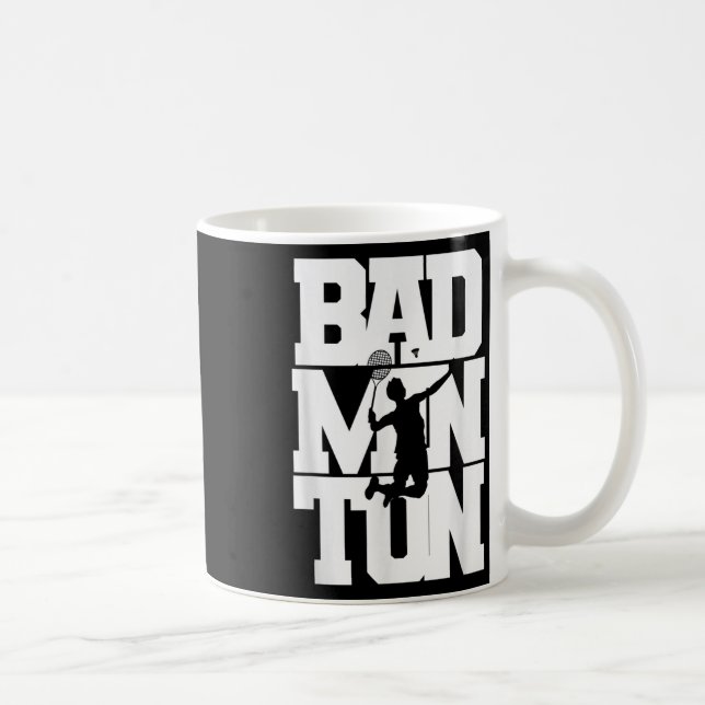 Badminton Player Smashle Birdie Badminton Kaffemugg (Höger)