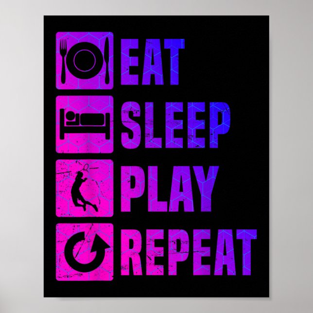 Badminton Player Squash Mens Badminton Shuttle  Poster (Framsidan)