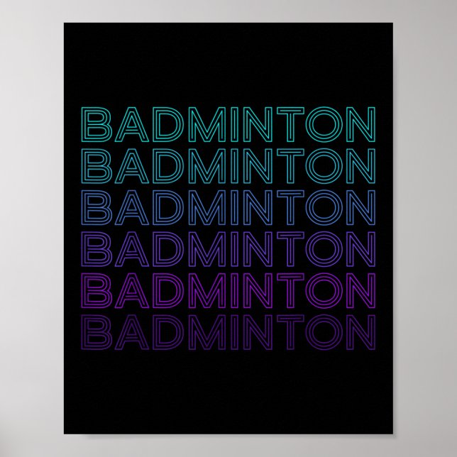 Badminton Player Team Coach Trainer Retro Poster (Framsidan)