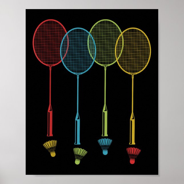 Badminton Player Team Shuttle Coach Match Badminto Poster (Framsidan)