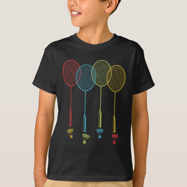 Badminton Player Team Shuttle Coach Match Badminto T Shirt (Framsida)
