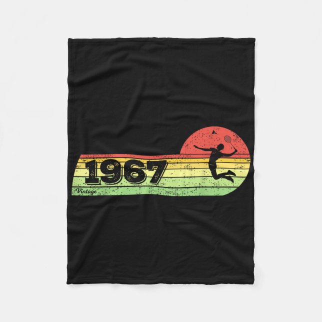 Badminton-player Vintage 1967 Birthday Shuttle Bad Fleecefilt (Framsidan)