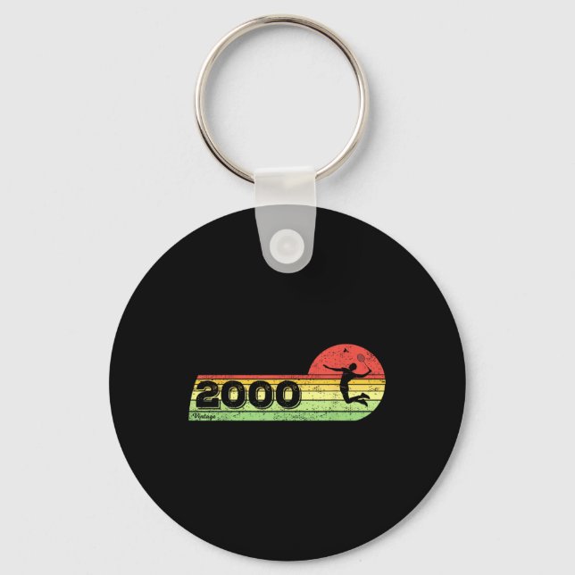 Badminton-player Vintage 2000 Birthday Shuttle Bad Nyckelring (Framsida)