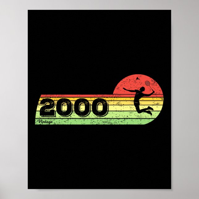 Badminton-player Vintage 2000 Birthday Shuttle Bad Poster (Framsidan)