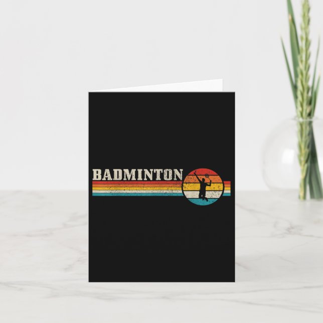 Badminton Player Vintage Badminton Kort (Framsida)