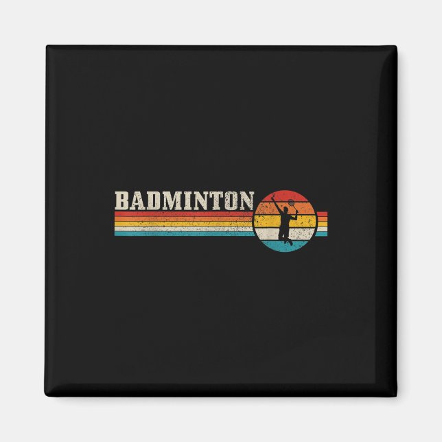 Badminton Player Vintage Badminton Magnet (Framsidan)