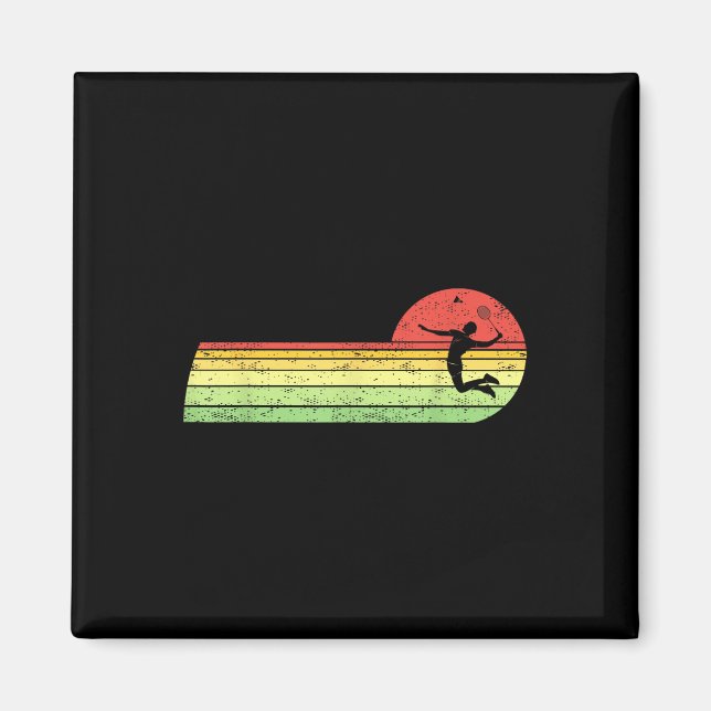 Badminton-player Vintage Birthday Shuttle Badminto Magnet (Framsidan)