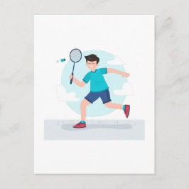 Badminton Player Vykort