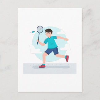 Badminton Player Vykort