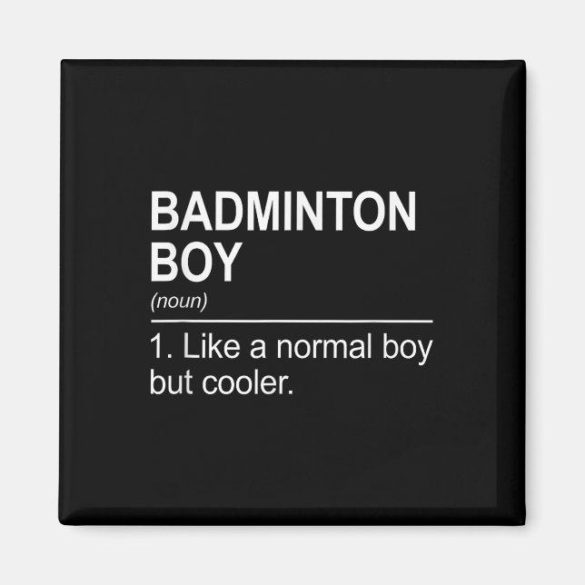 Badminton Pojke Substantiv Definition Fjäderboll B Magnet (Framsidan)