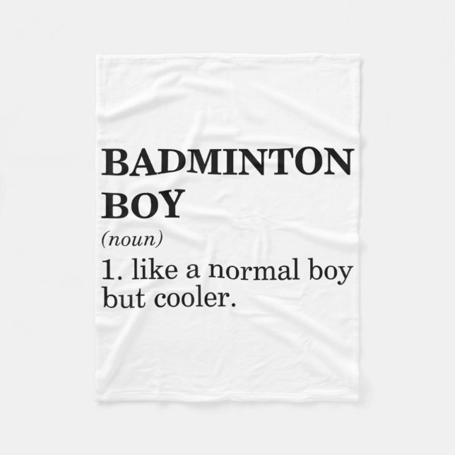 Badminton Pojke Substantiv Definition Shuttle Badm Fleecefilt (Framsidan)