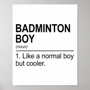 Badminton Pojke Substantiv Definition Shuttle Badm Poster
