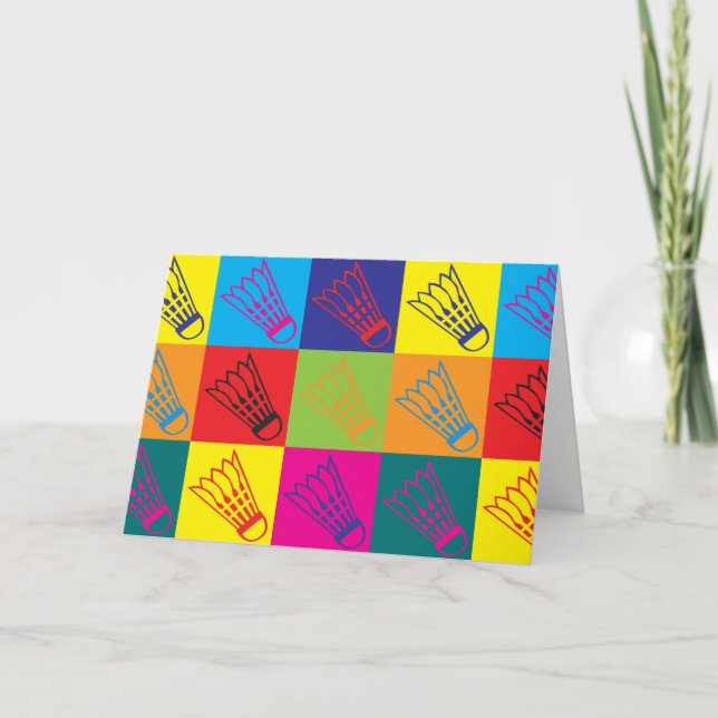 Badminton Pop Art Kort (Framsida)