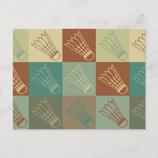 Badminton Pop Art Vykort (Framsida)