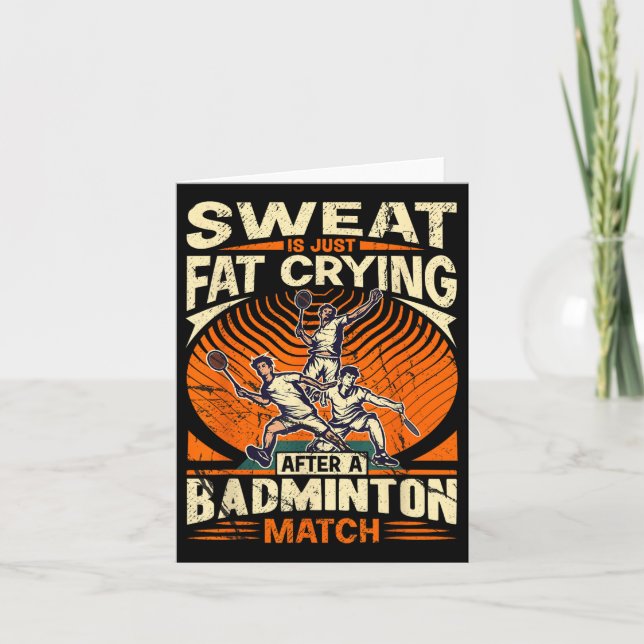Badminton Pun - Sweat Gråter bara Tjock Kort (Framsida)