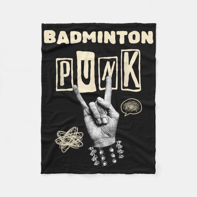 Badminton Punk Rock N Roll Racket Shuttle Sport  Fleecefilt (Framsidan)