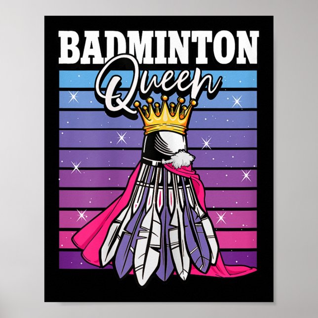 Badminton Queen Shuttle Player Poster (Framsidan)