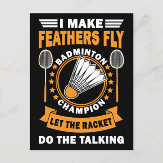 Badminton Quote Vintage Design Vykort