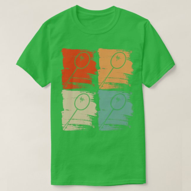 Badminton Racket Badminton Retro T Shirt (Design framsida)