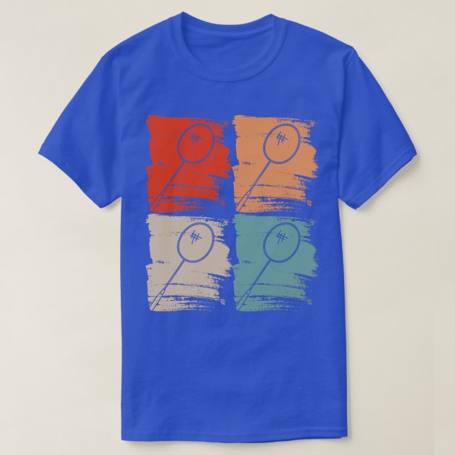 Badminton Racket Badminton Retro T Shirt (Design framsida)