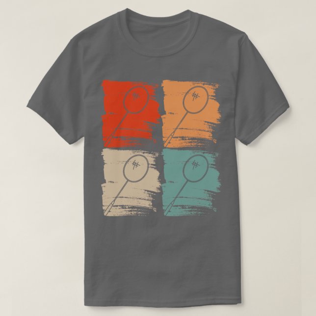 Badminton Racket Badminton Retro T Shirt (Design framsida)