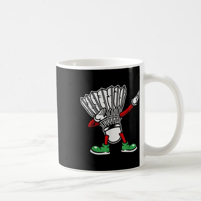 Badminton Racket Dabbing Shuttle Player Badminton Kaffemugg (Höger)