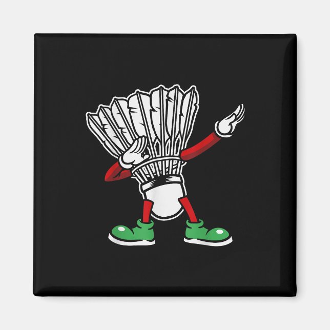 Badminton Racket Dabbing Shuttle Player Badminton Magnet (Framsidan)