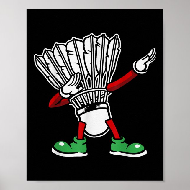 Badminton Racket Dabbing Shuttle Player Badminton Poster (Framsidan)