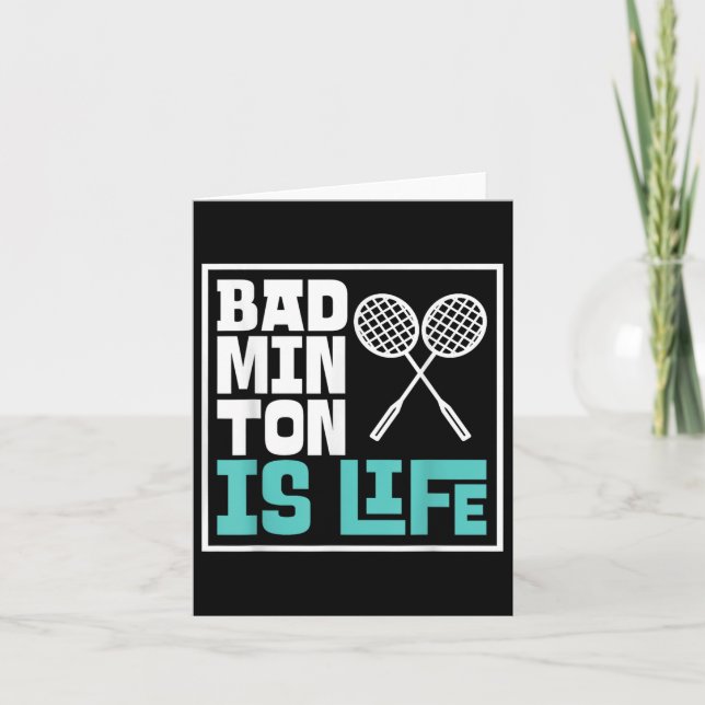 Badminton Racket - Funny Badminton Player Kort (Framsida)
