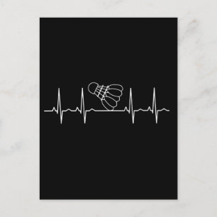 Badminton Racket Heartslag Vykort