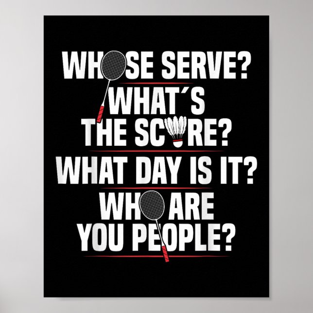 Badminton Racket Serve Shuttle Player Badminton Pl Poster (Framsidan)