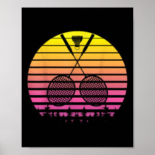 Badminton Racket Shuttle Roligt Sports Player Coac Poster