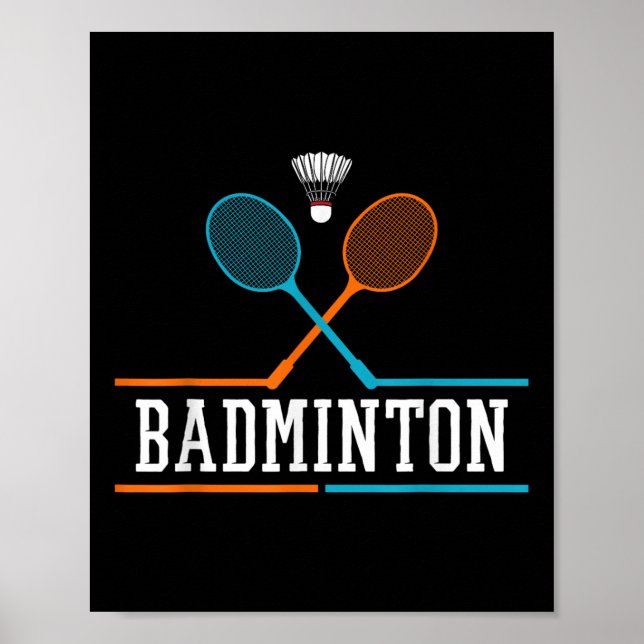 Badminton Racket Shuttle Team Coach Badminton Play Poster (Framsidan)
