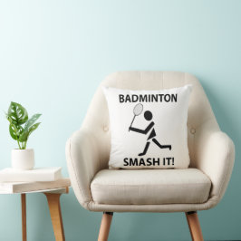 Badminton Racket Smash It Sports Player Badminton Kudde