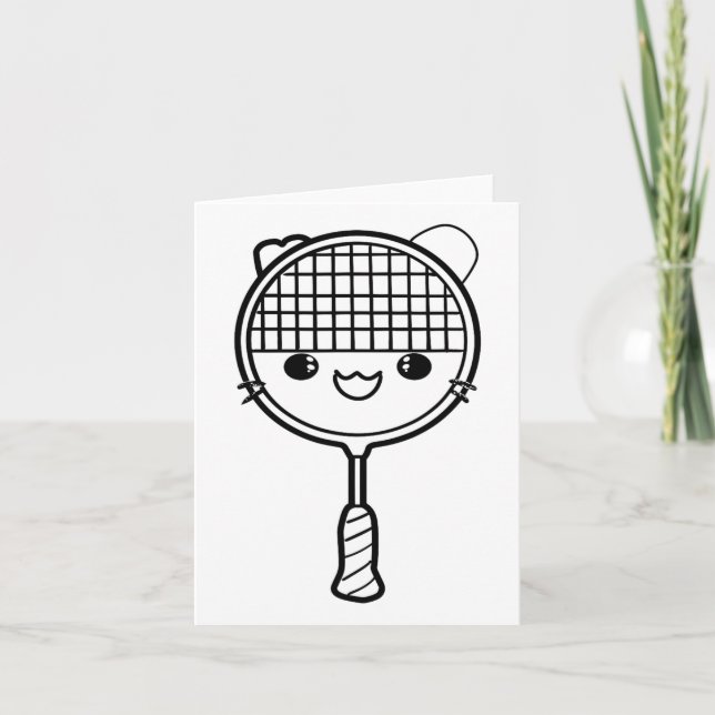 Badminton Racket Tecknad: Se skyttelspel Kort (Framsida)