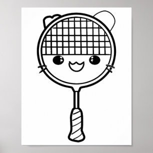 Badminton Racket Tecknad: Se skyttelspel Poster