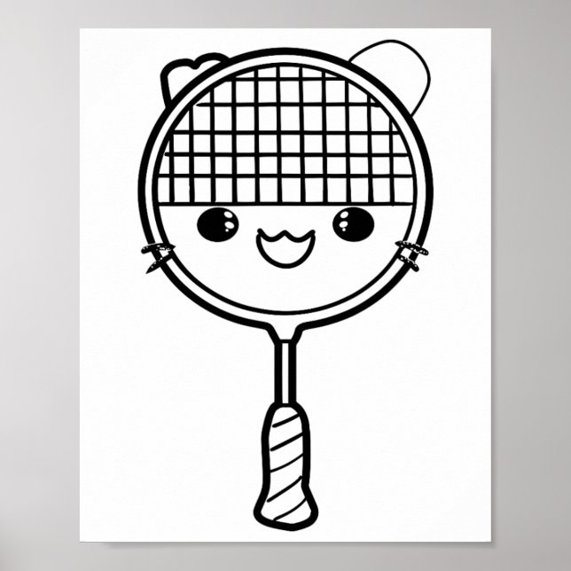 Badminton Racket Tecknad: Se skyttelspel Poster (Framsidan)