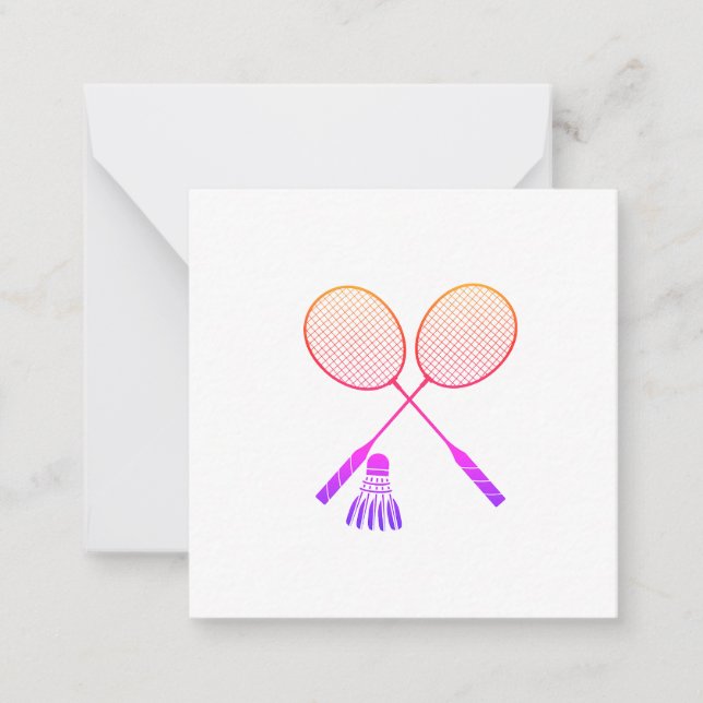 Badminton Rackets Shuttlecock Birdie Ombre Anteckningskort (Framsida)
