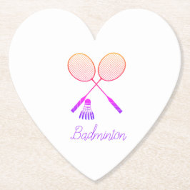 Badminton Rackets Shuttlecock Birdie Ombre Heart Underlägg Papper