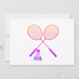 Badminton Rackets Shuttlecock Birdie Ombre Inbjudningar