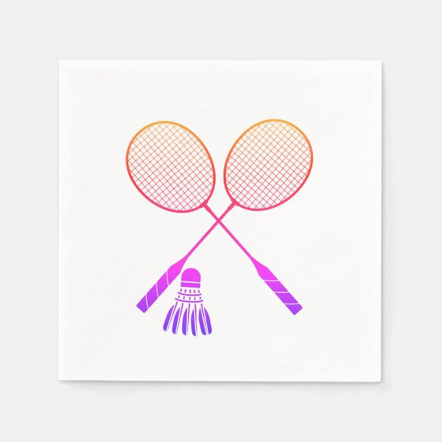 Badminton Rackets Shuttlecock Birdie Ombre Pappersservett (Framsidan)