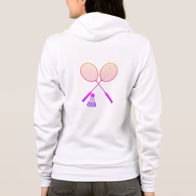 Badminton Rackets Shuttlecock Birdie Ombre T Shirt (Baksida)