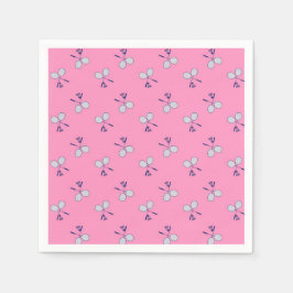 Badminton Racquet Mönster Rosa Pappersservett