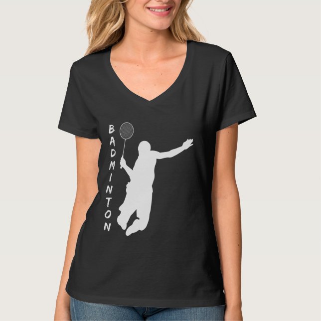 Badminton Racquet Sport Man Boy Strokes T Shirt (Framsida)