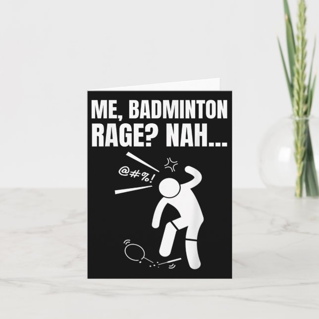 Badminton Rage_ Nej! Funny Arg Badminton Kort (Framsida)