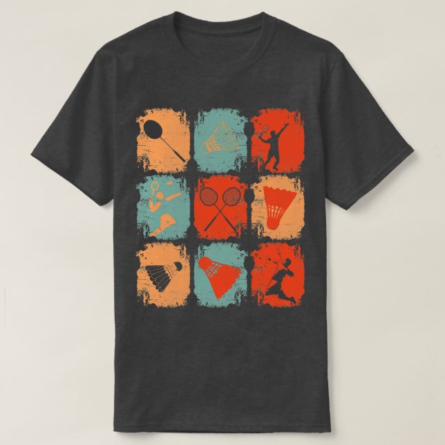 Badminton Retro 2 T Shirt (Design framsida)